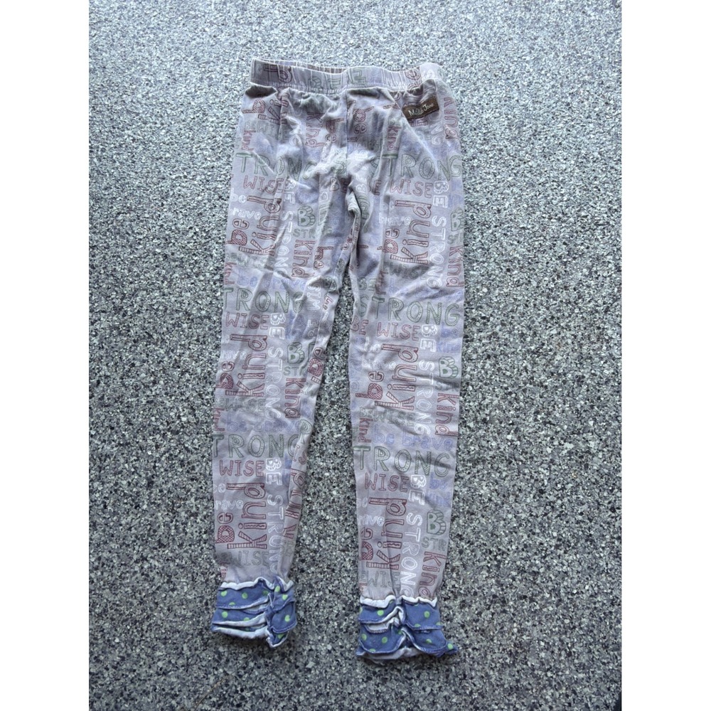 Matilda Jane Girls Size 6 Be Kind Strong Wise Typography Ruffle Hem Leggings